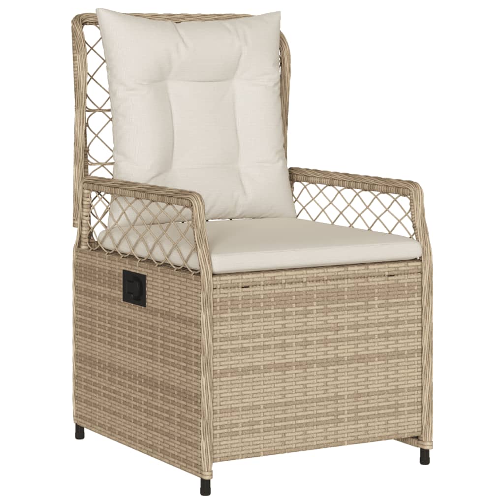 spisebordssæt til haven 5 dele med hynder polyrattan beige