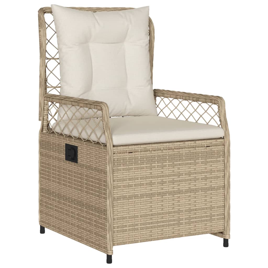 spisebordssæt til haven 9 dele med hynder polyrattan beige