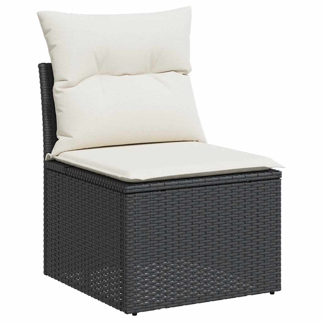 sofasæt til haven 8 dele med hynder polyrattan sort