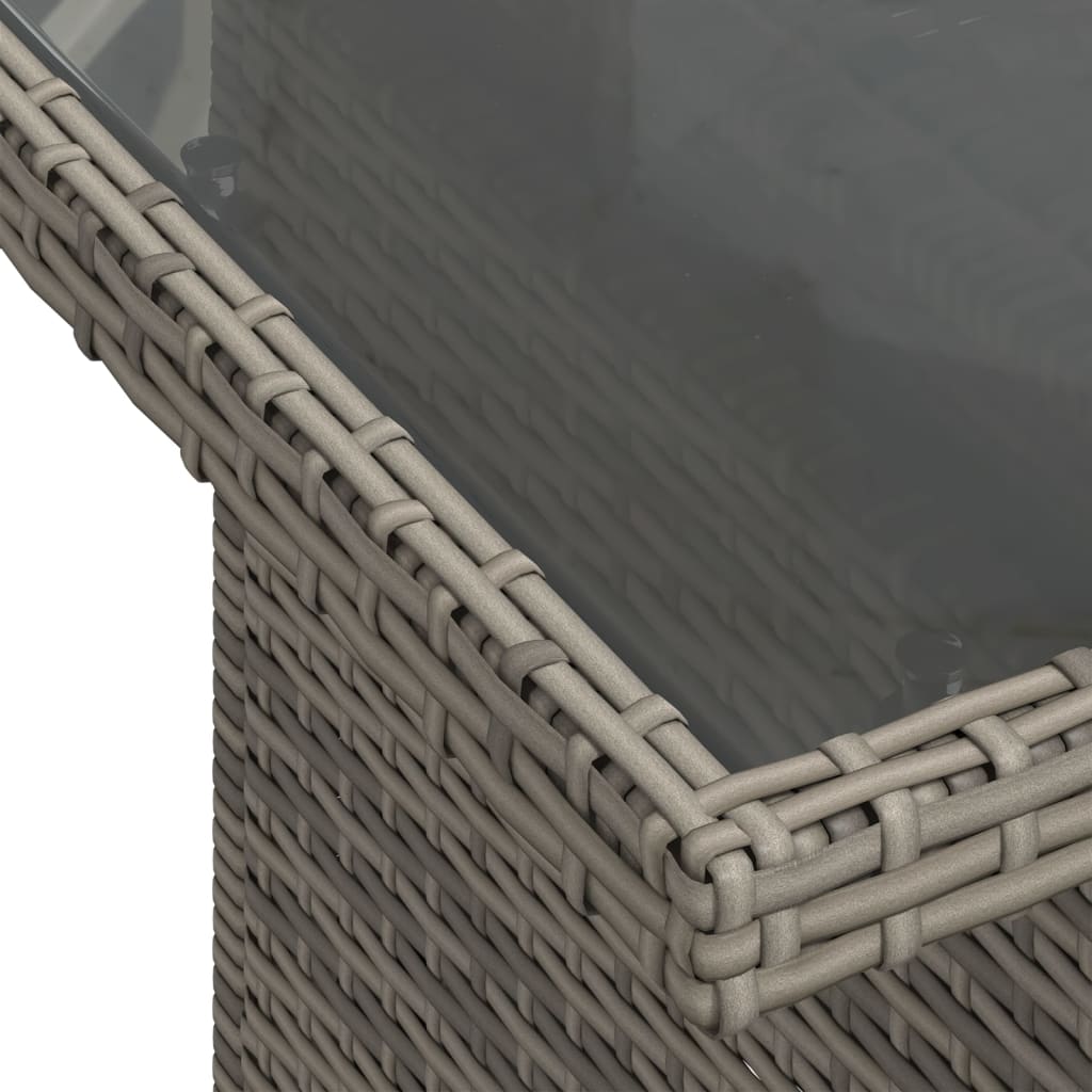 havesofasæt med 8 hynder grå polyrattan