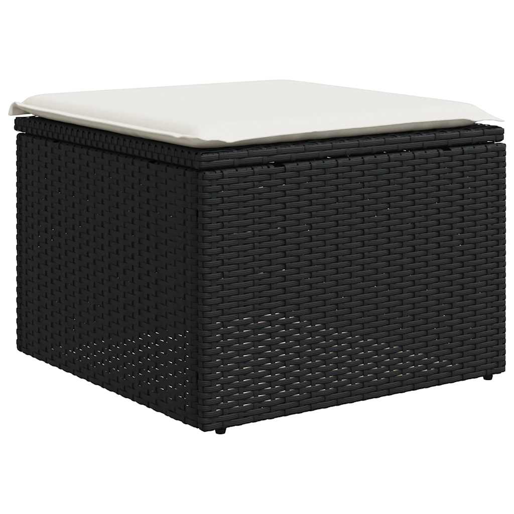 sofasæt til haven 8 dele med hynder polyrattan sort