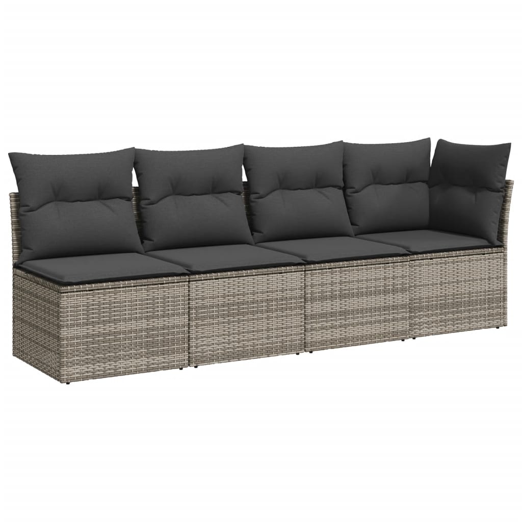 sofasæt til haven 8 dele med hynder polyrattan grå