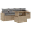 sofasæt til haven 5 dele med hynder polyrattan beige