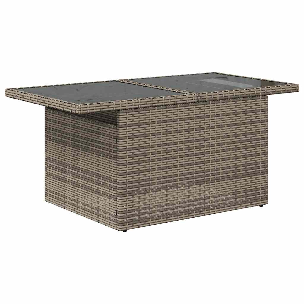 havesofasæt med 7 dele og hynder grå polyrattan