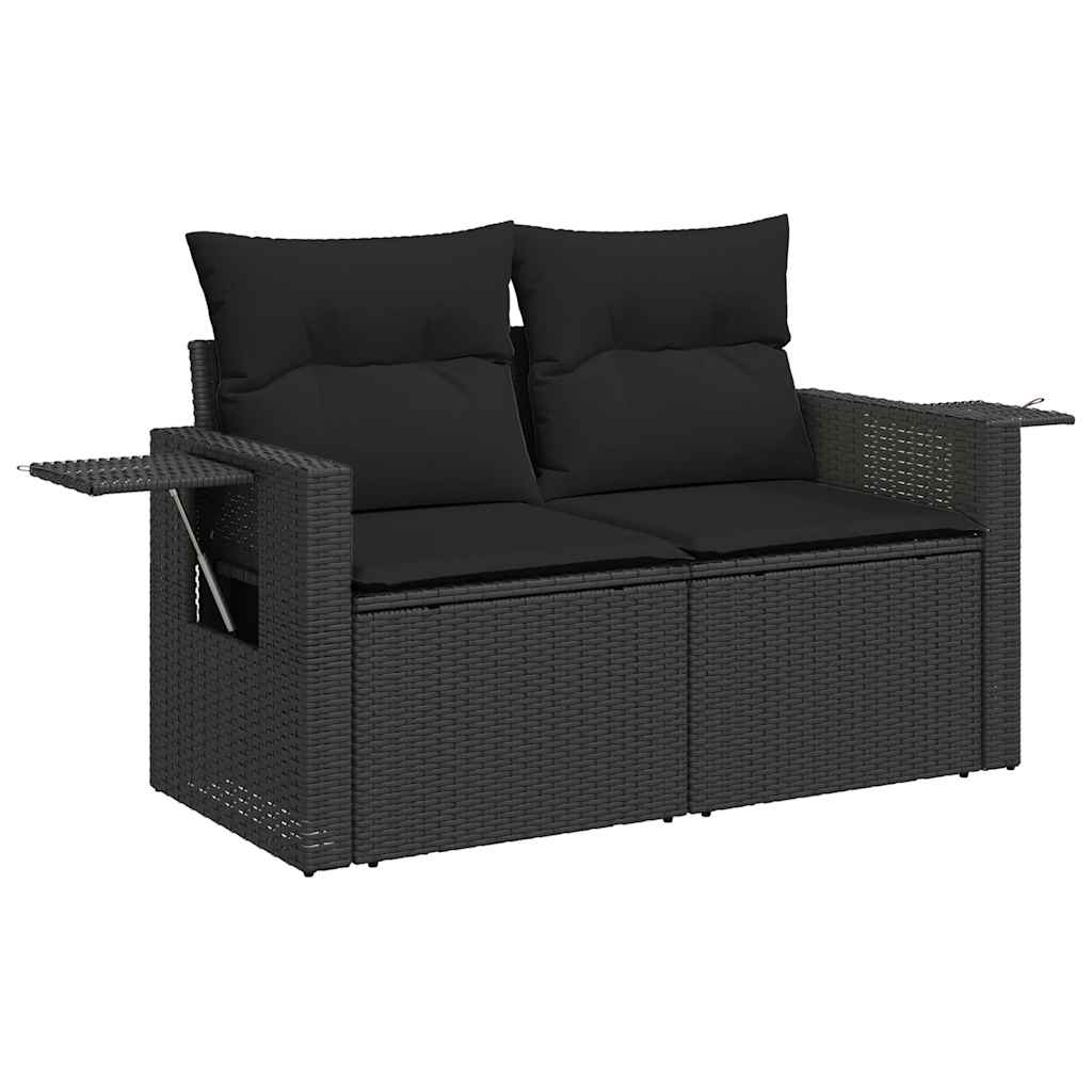 sofasæt til haven 8 dele med hynder polyrattan sort