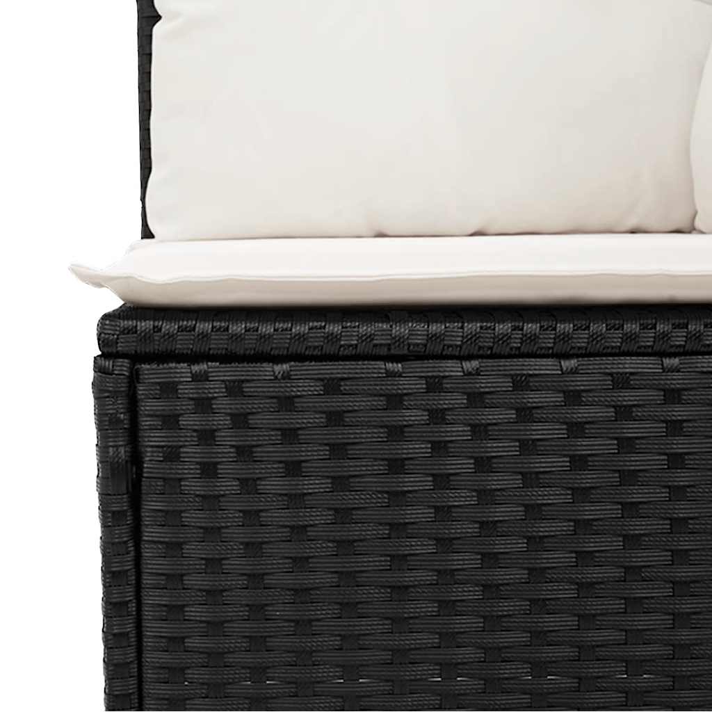sofasæt til haven 9 dele med hynder polyrattan sort