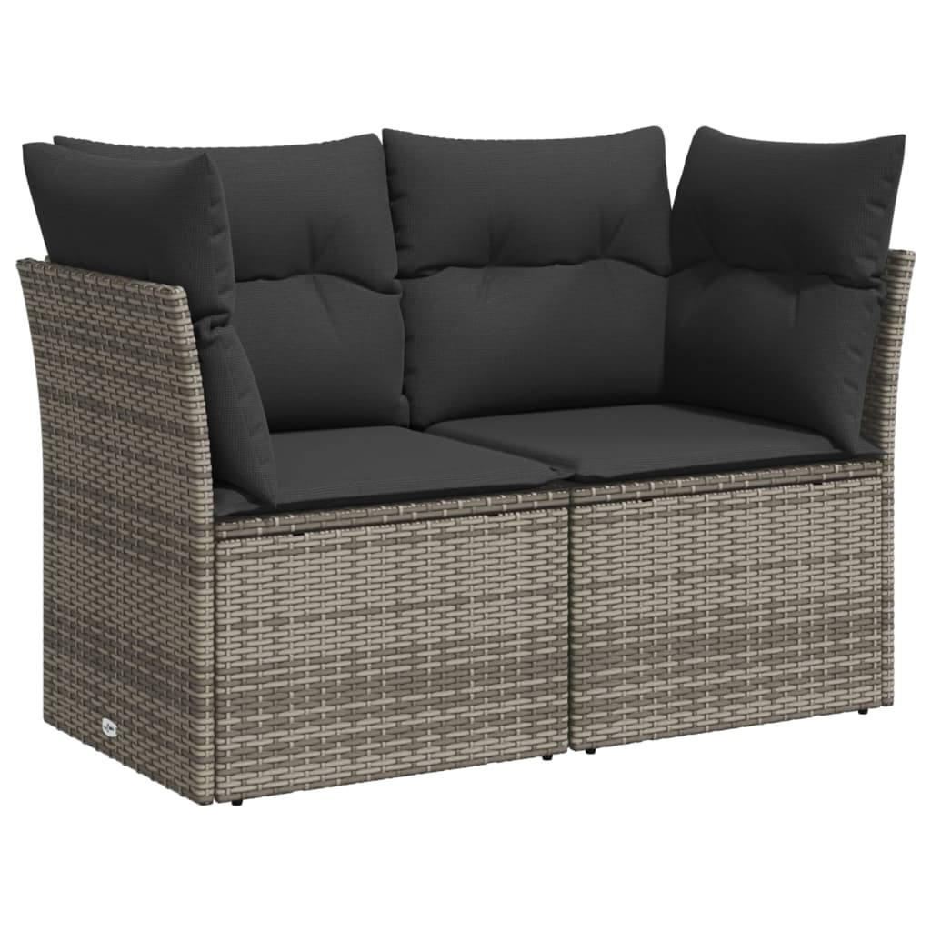 sofasæt til haven 9 dele med hynder polyrattan grå