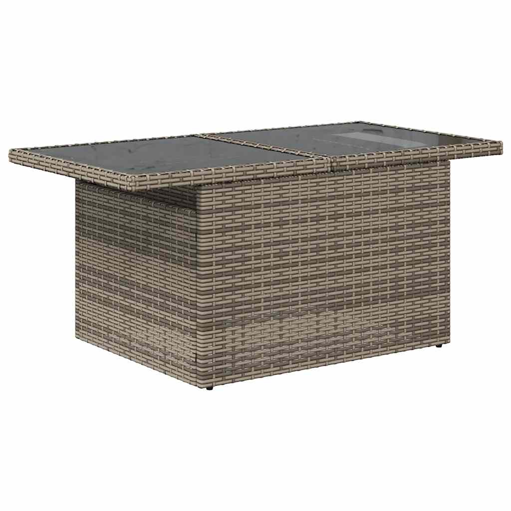 havesofasæt med 9 dele og hynder grå polyrattan