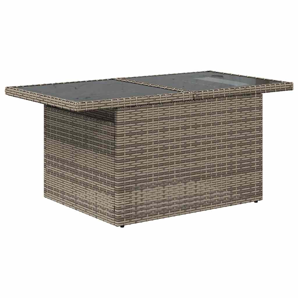 havesofasæt med 7 dele og hynder grå polyrattan