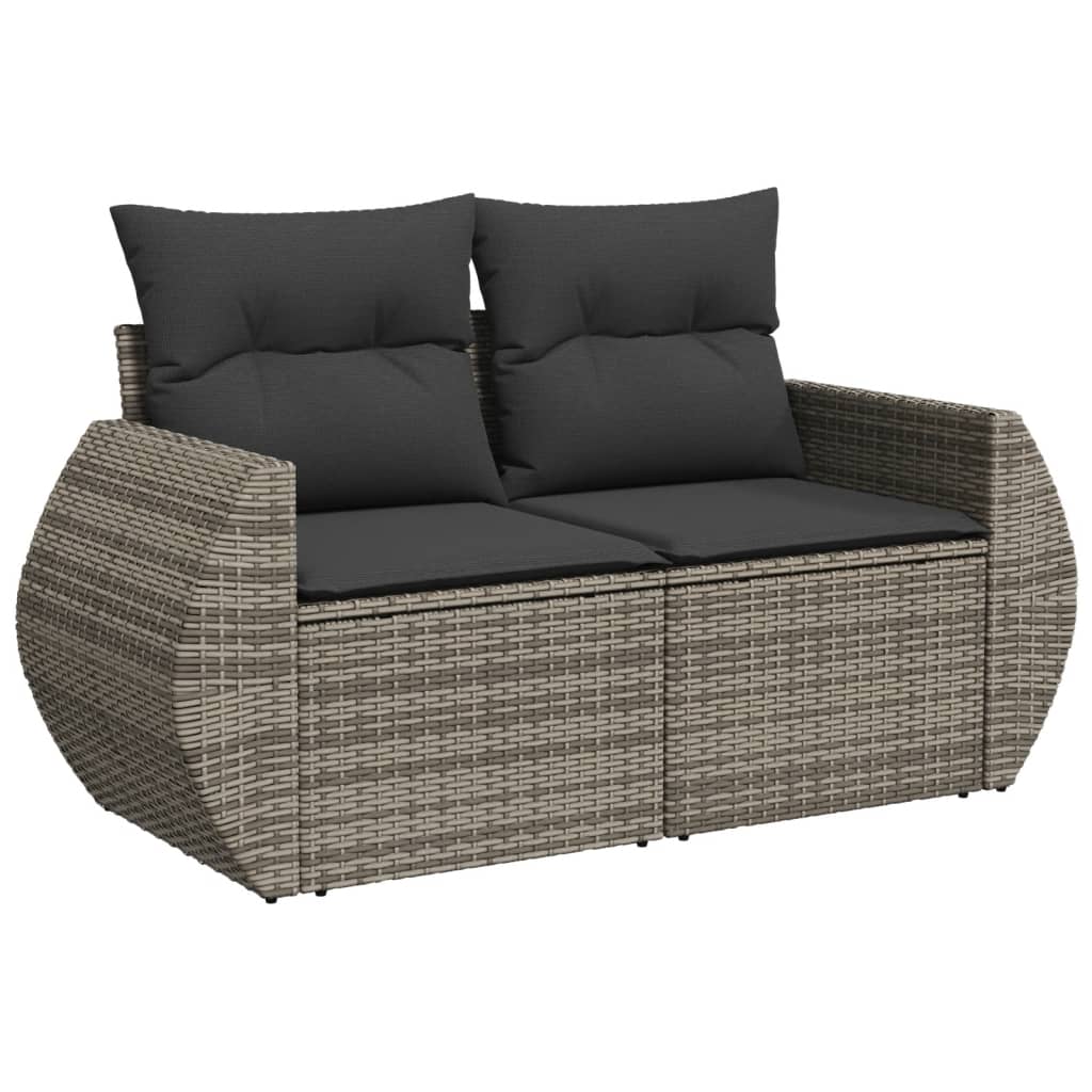 sofasæt til haven 10 dele med hynder polyrattan grå