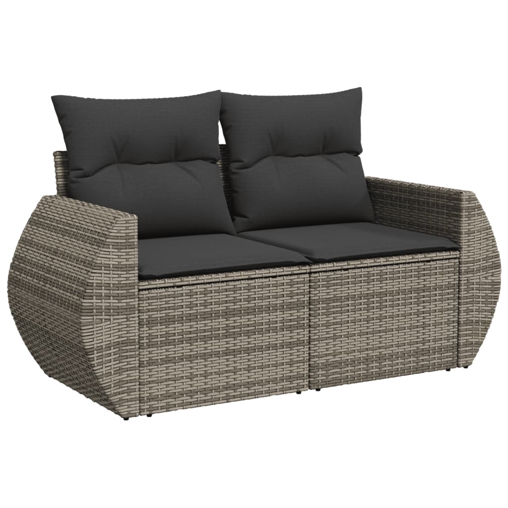 loungesæt til haven 11 dele med hynder polyrattan grå
