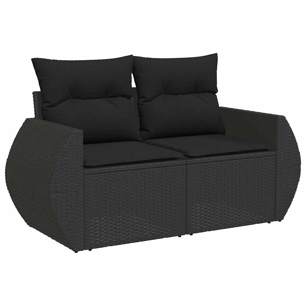 sofasæt til haven 11 dele med hynder polyrattan sort