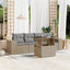 sofasæt til haven 5 dele med hynder polyrattan beige