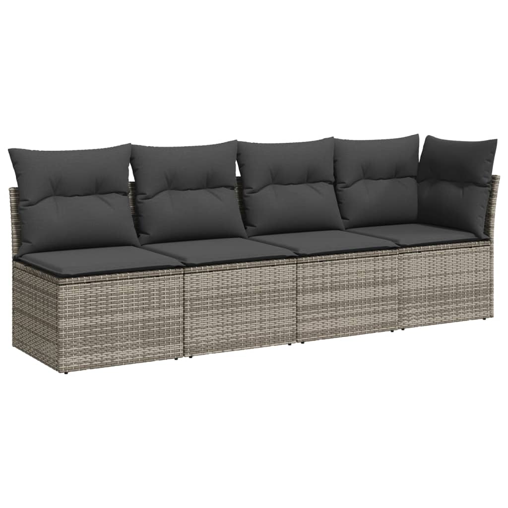 sofasæt til haven 8 dele med hynder polyrattan grå