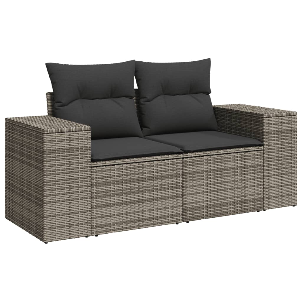 sofasæt til haven 8 dele med hynder polyrattan grå