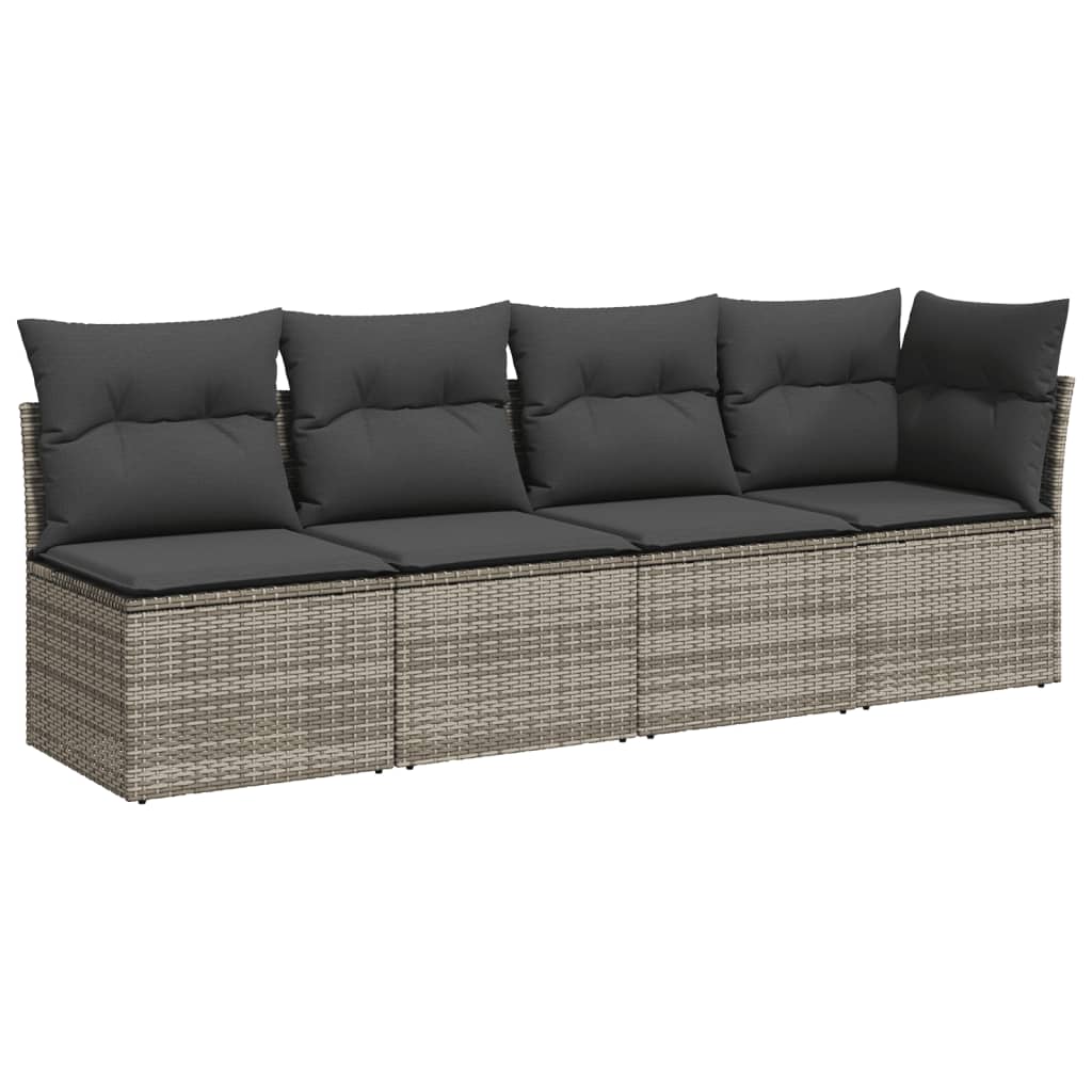 sofasæt til haven 8 dele med hynder polyrattan grå