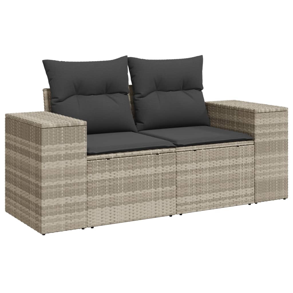 sofasæt til haven 8 dele med hynder polyrattan lysegrå