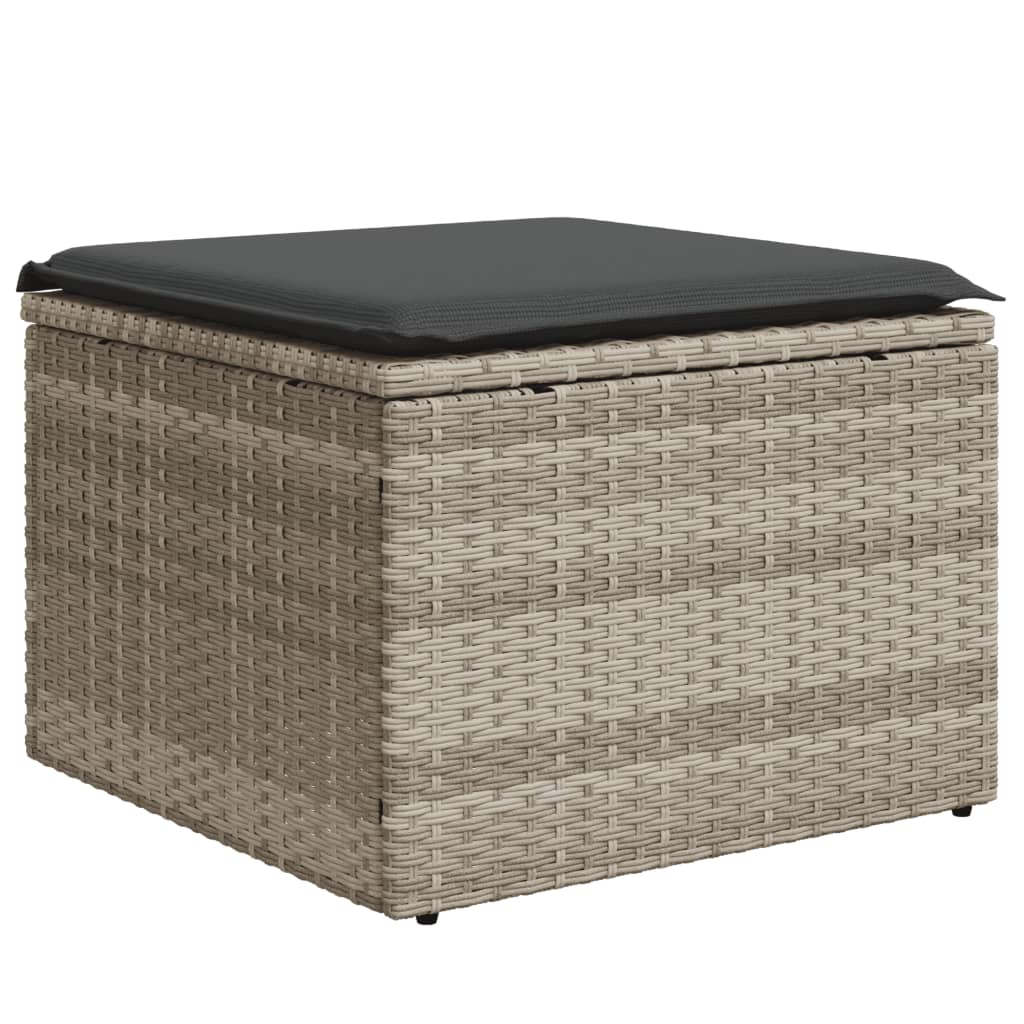 sofasæt til haven 8 dele med hynder polyrattan lysegrå