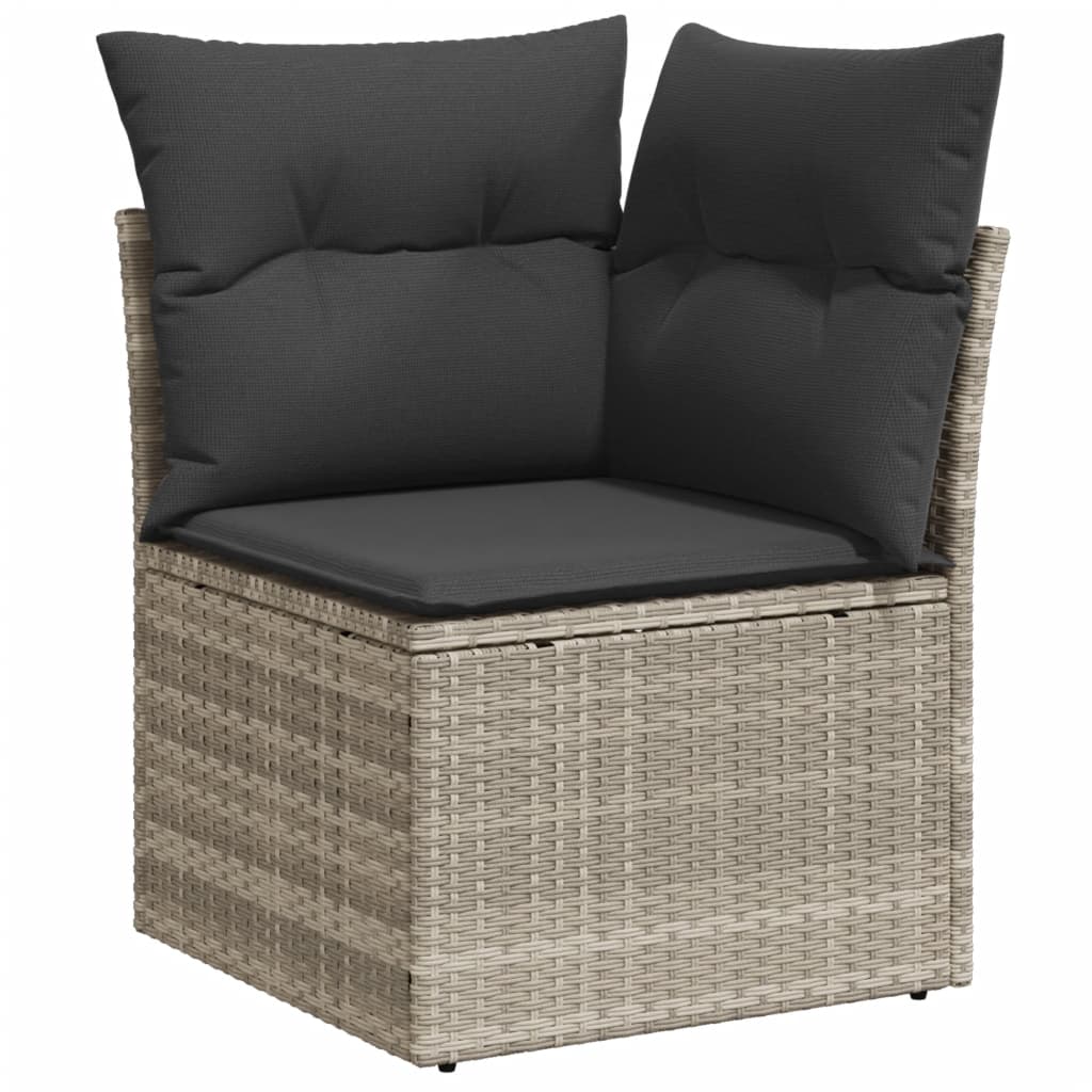 loungesæt til haven 11 dele med hynder polyrattan grå
