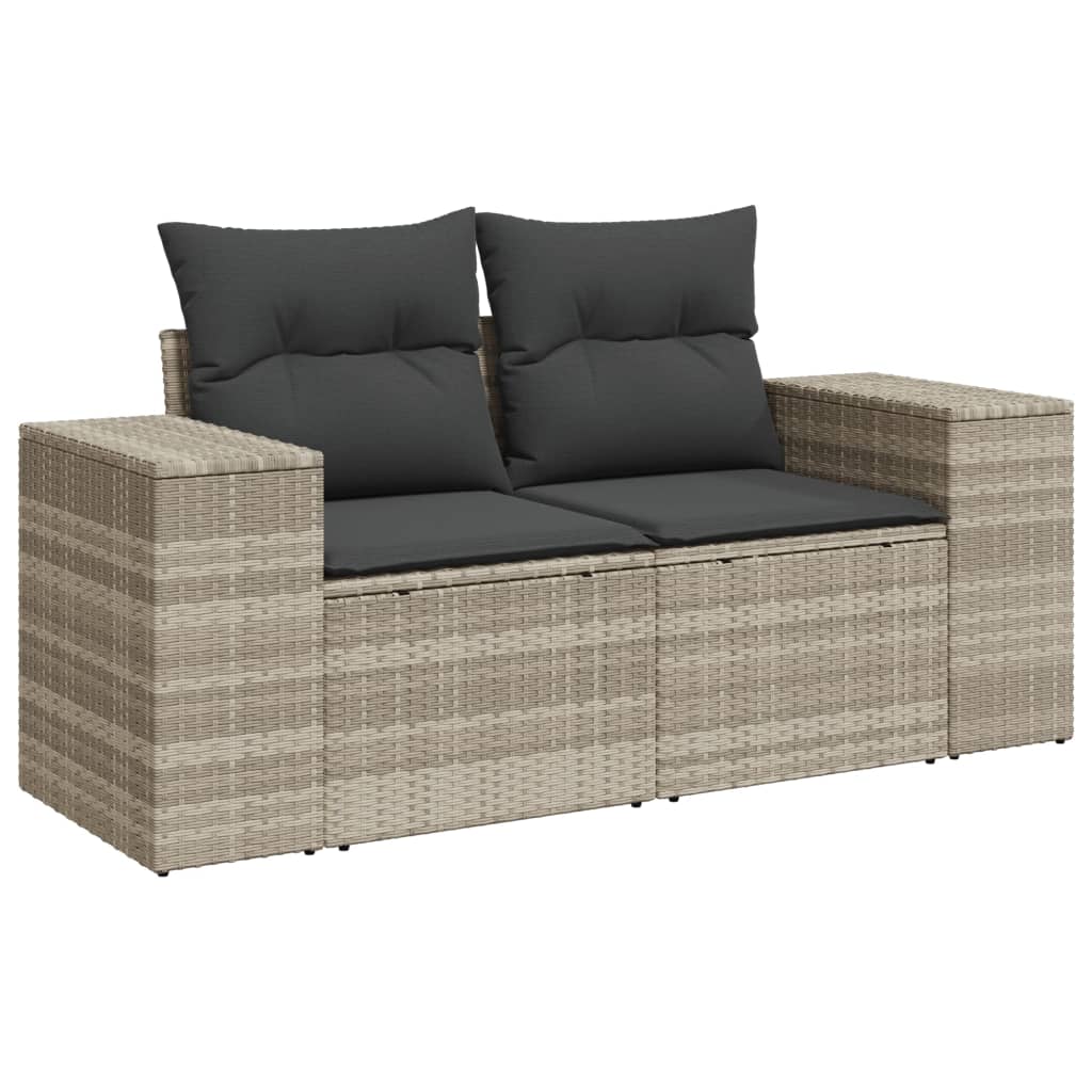loungesæt til haven 11 dele med hynder polyrattan grå