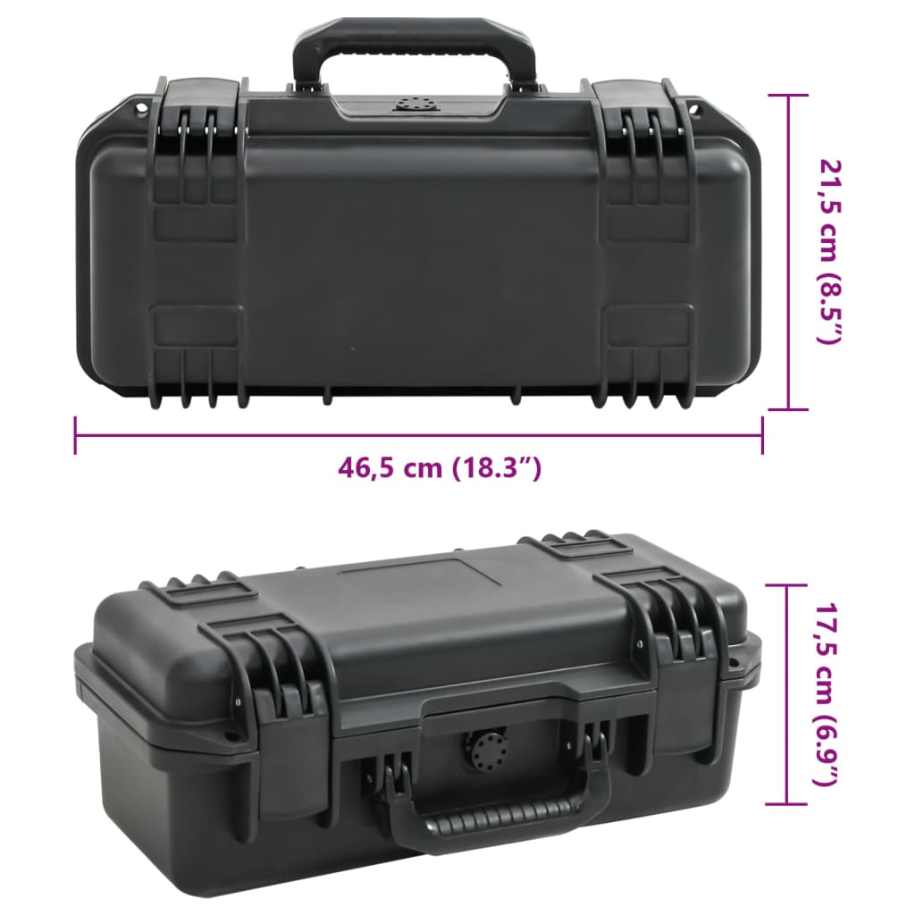 transportabel flightcase 46,5x21,5x17,5 cm PP sort