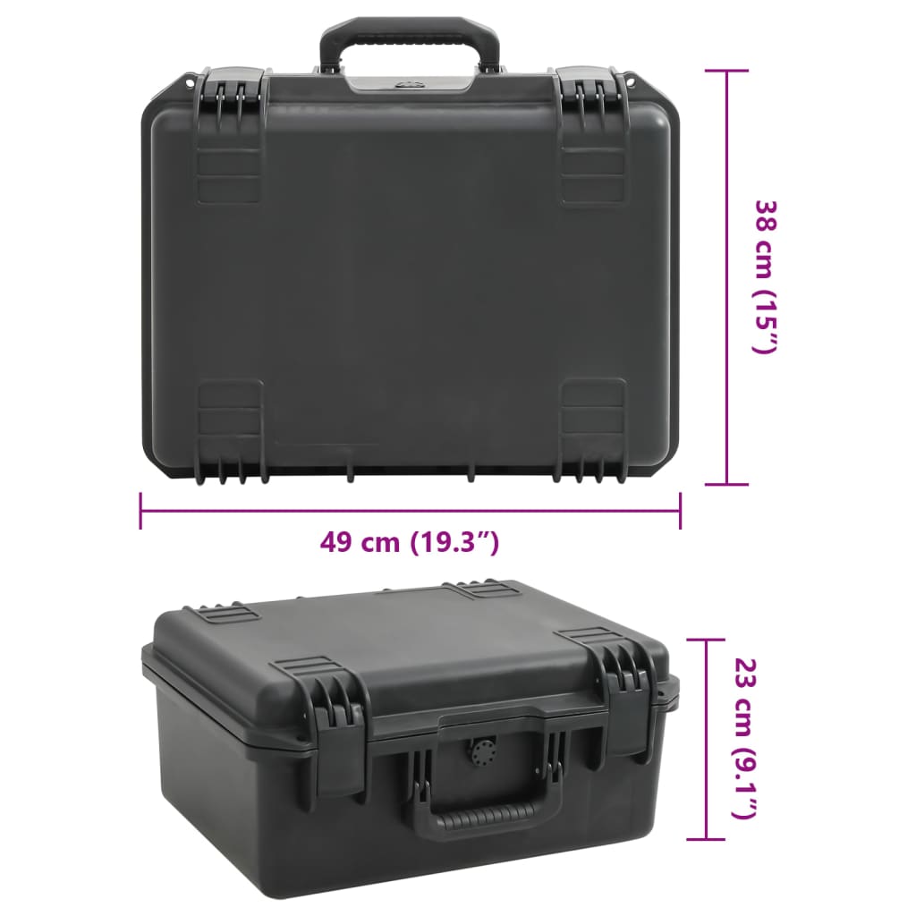 transportabel flightcase 49x38x23 cm PP sort