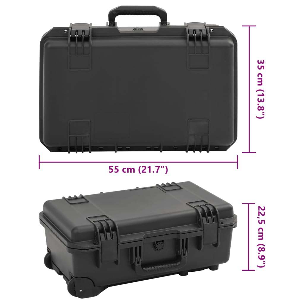 transportabel flightcase 55x35x22,5 cm PP sort