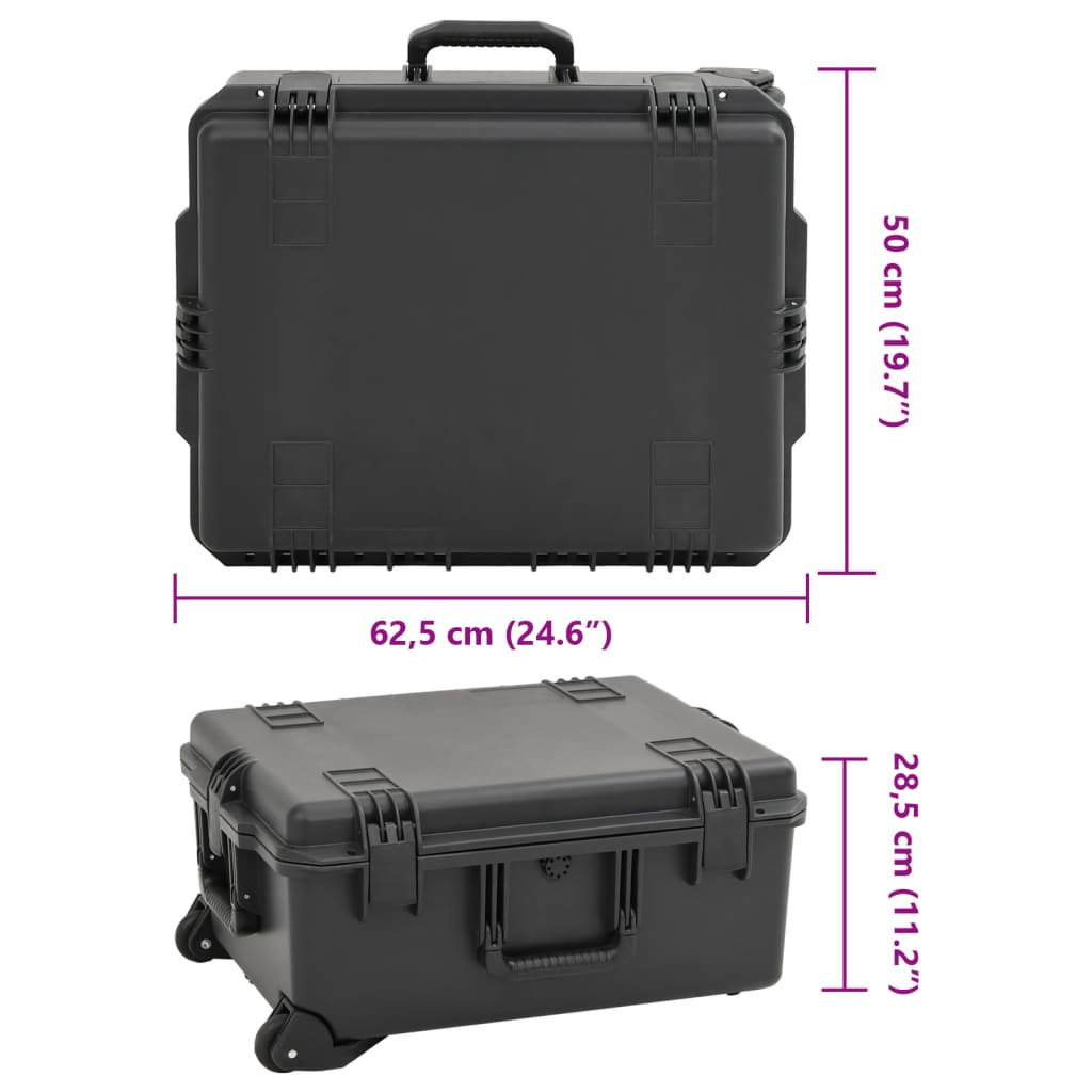 transportabel flightcase 62,5x50x28,5 cm PP sort