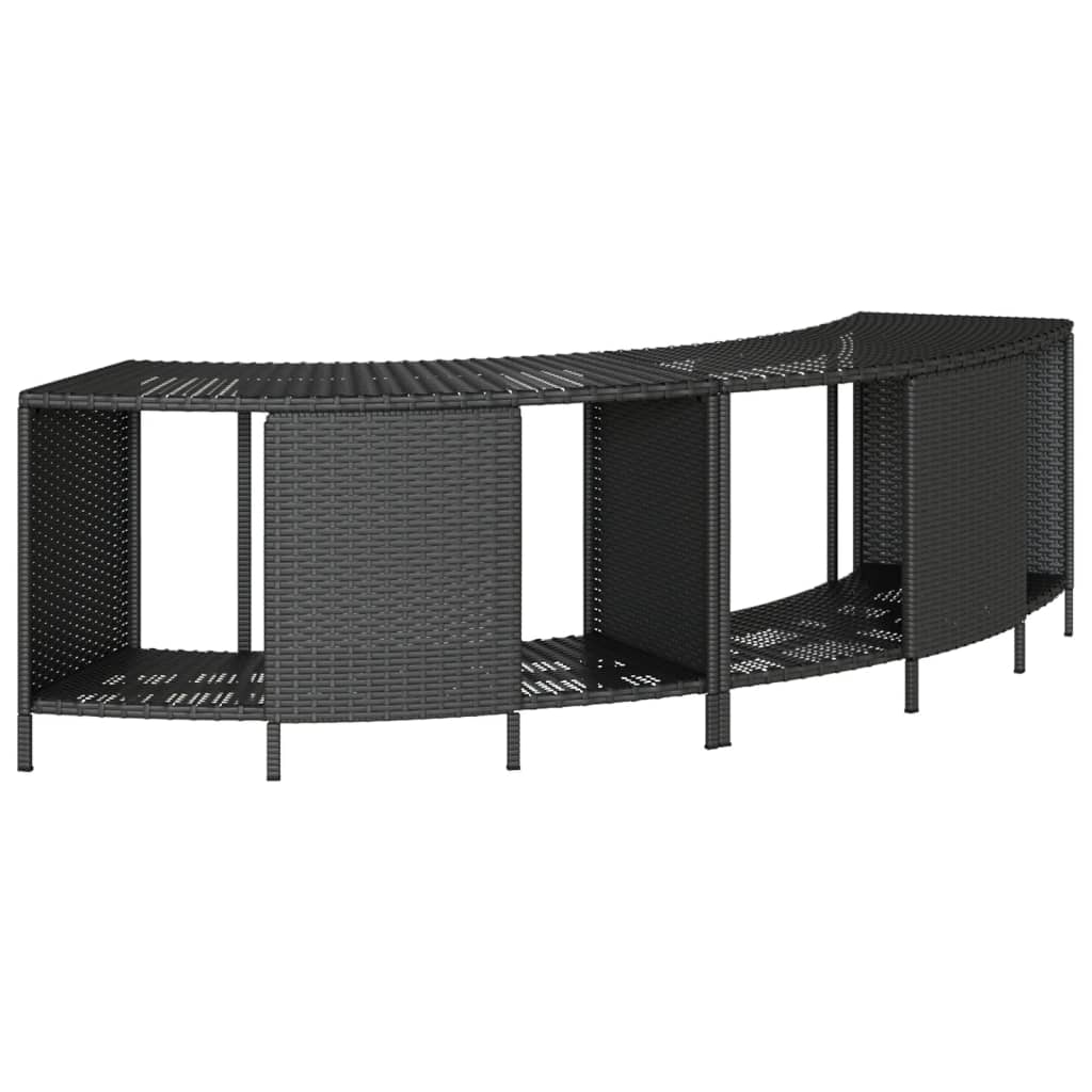 spakant polyrattan og massivt akacietræ sort