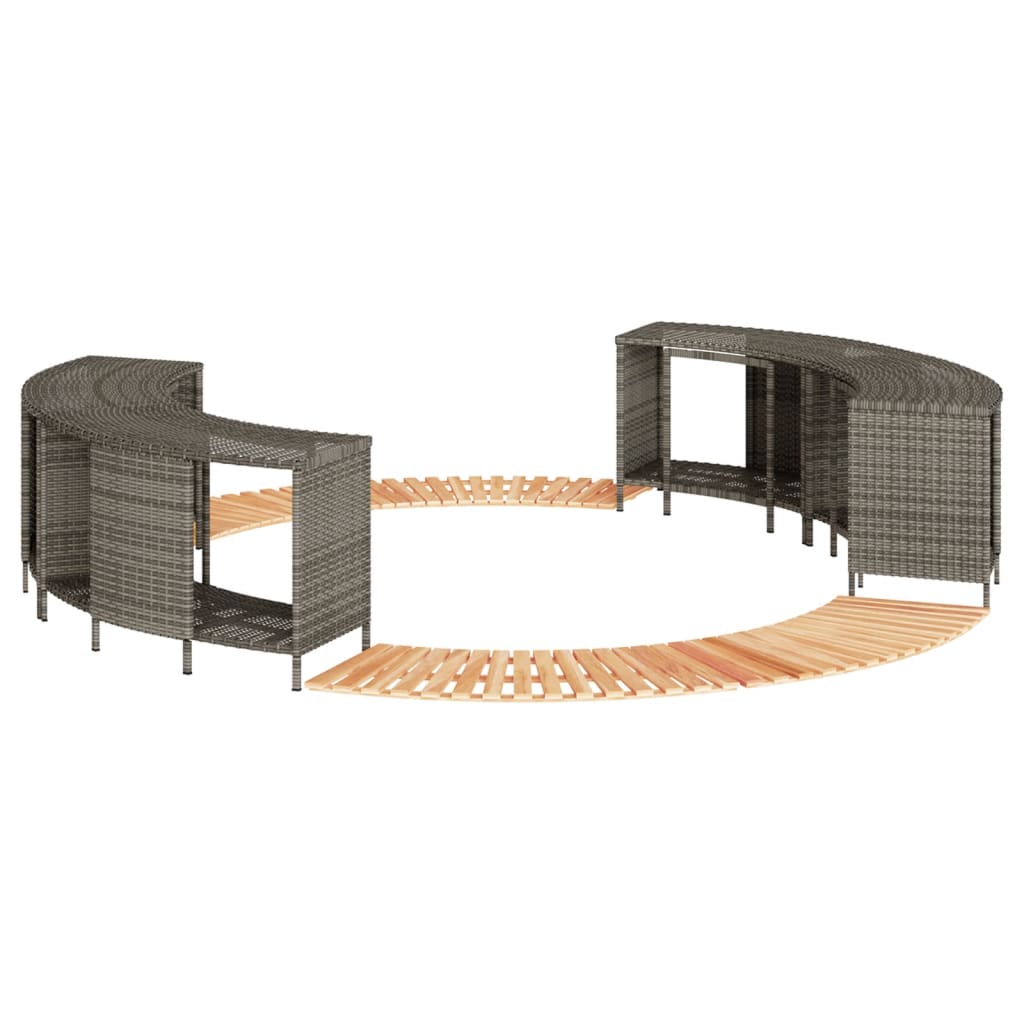 spakant polyrattan og massivt akacietræ grå