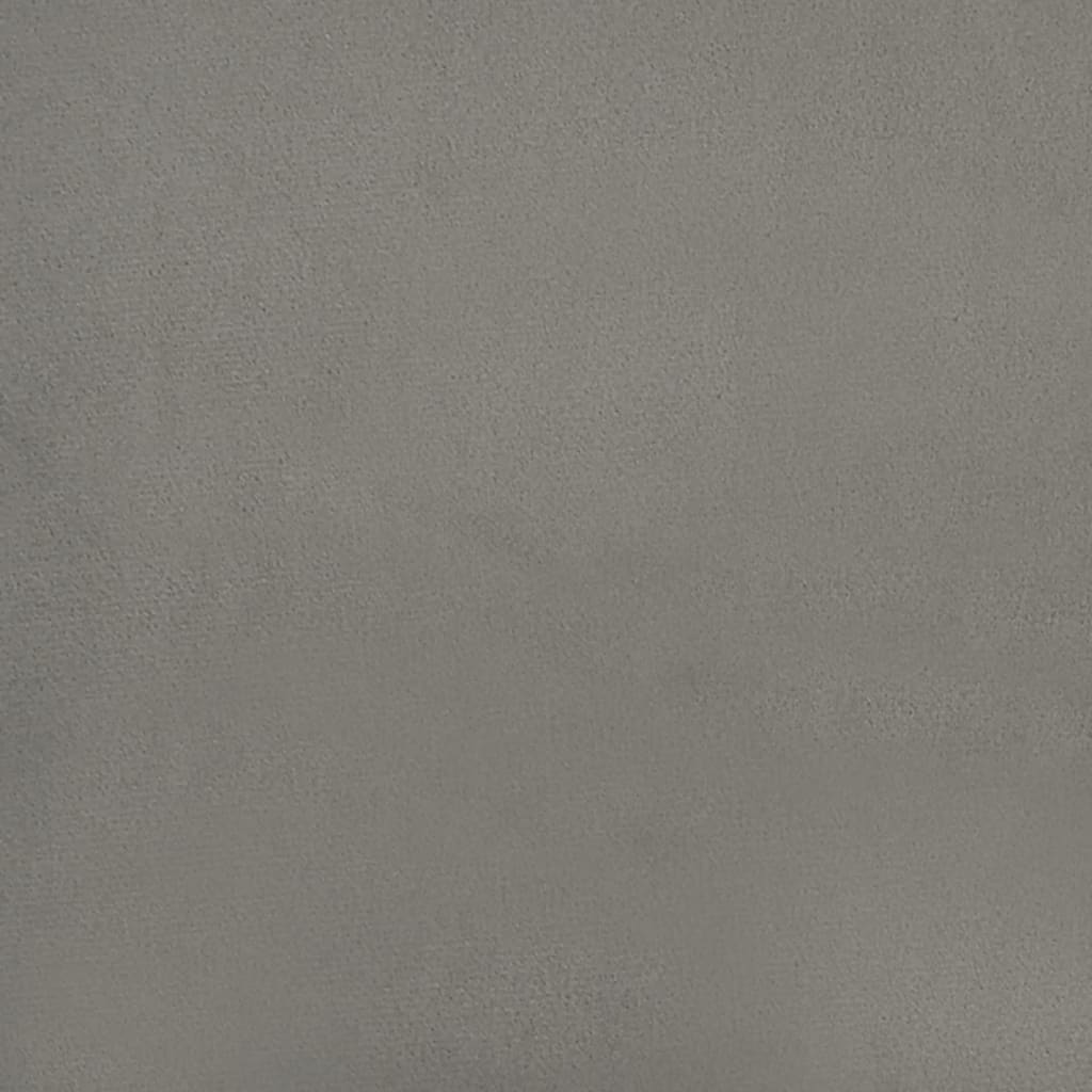 kontinentalseng med madras og LED-lys 120x190 cm fløjl lysegrå