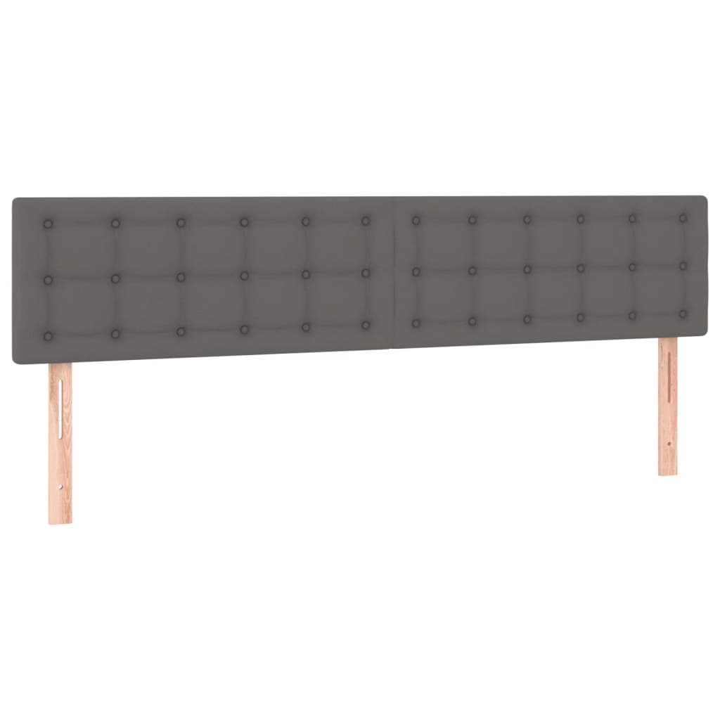 kontinentalseng med madras 120x190 cm kunstlæder grå