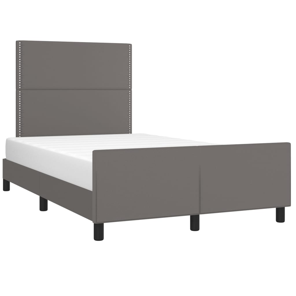 sengeramme uden madras 120x190 cm kunstlæder enkeltseng grå