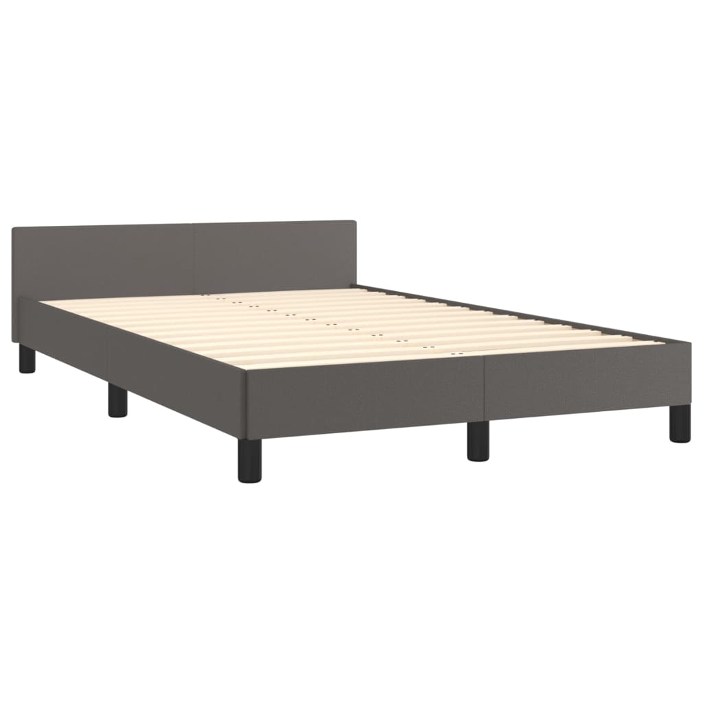 sengeramme uden madras 120x190 cm kunstlæder enkeltseng grå