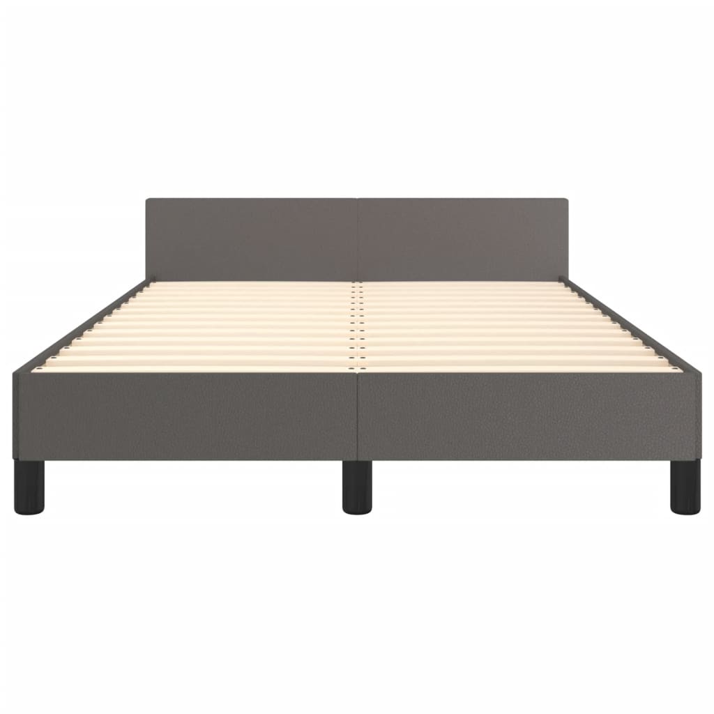 sengeramme uden madras 120x190 cm kunstlæder enkeltseng grå