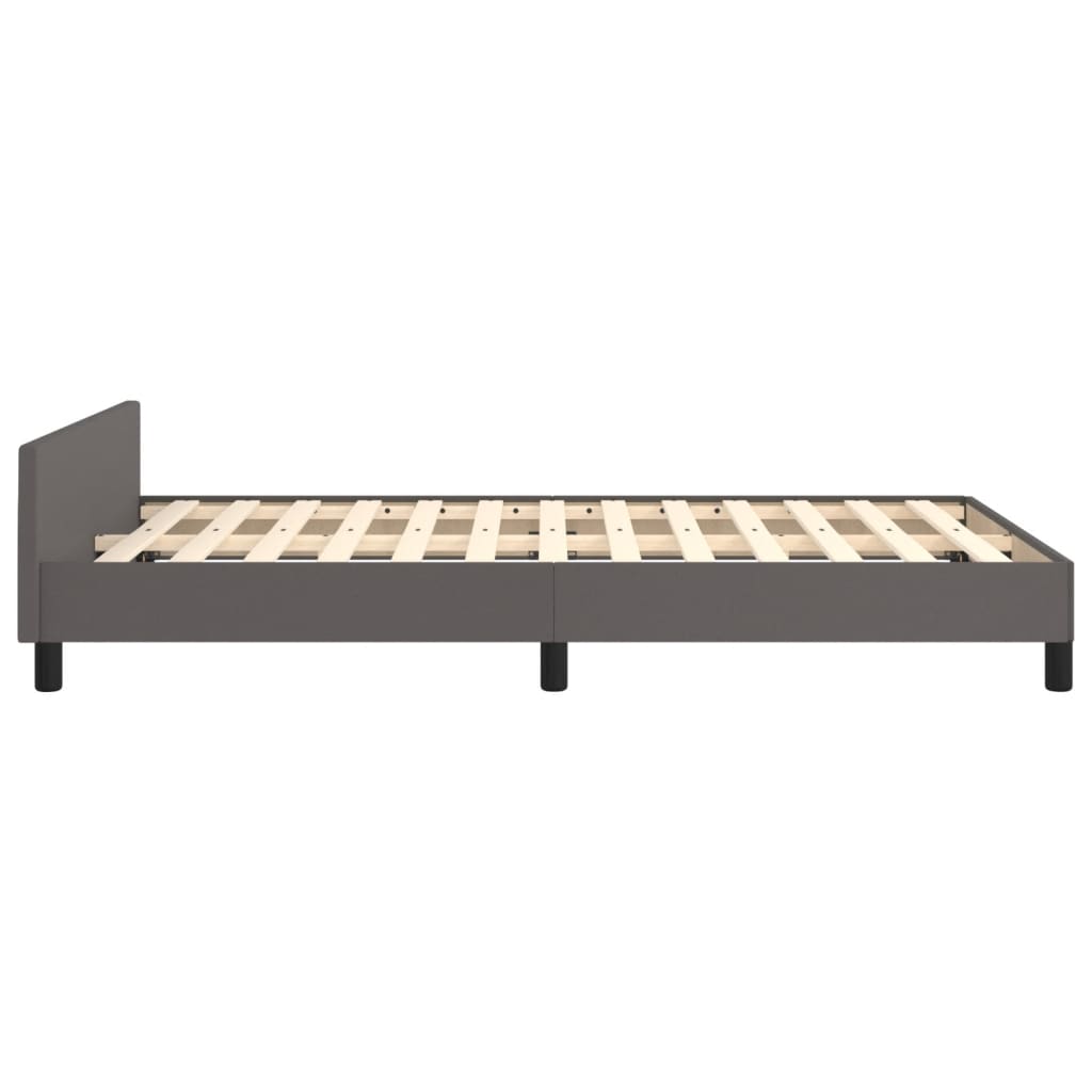 sengeramme uden madras 120x190 cm kunstlæder enkeltseng grå