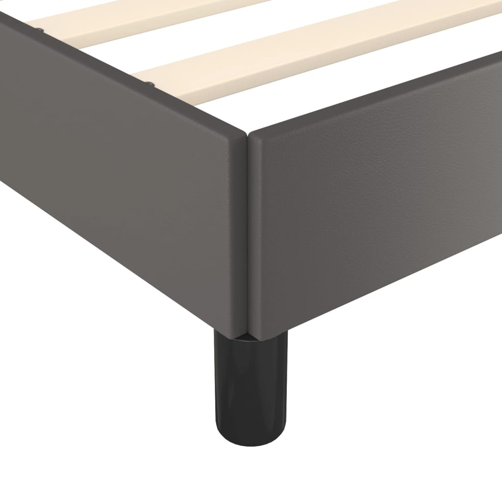 sengeramme uden madras 120x190 cm kunstlæder enkeltseng grå