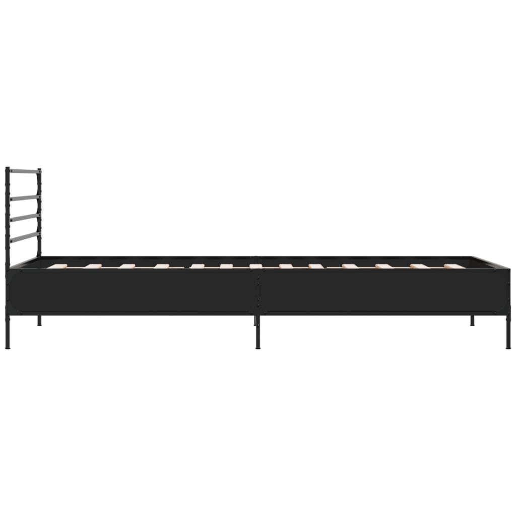 sengeramme 90x200 cm konstrueret træ og metal sort