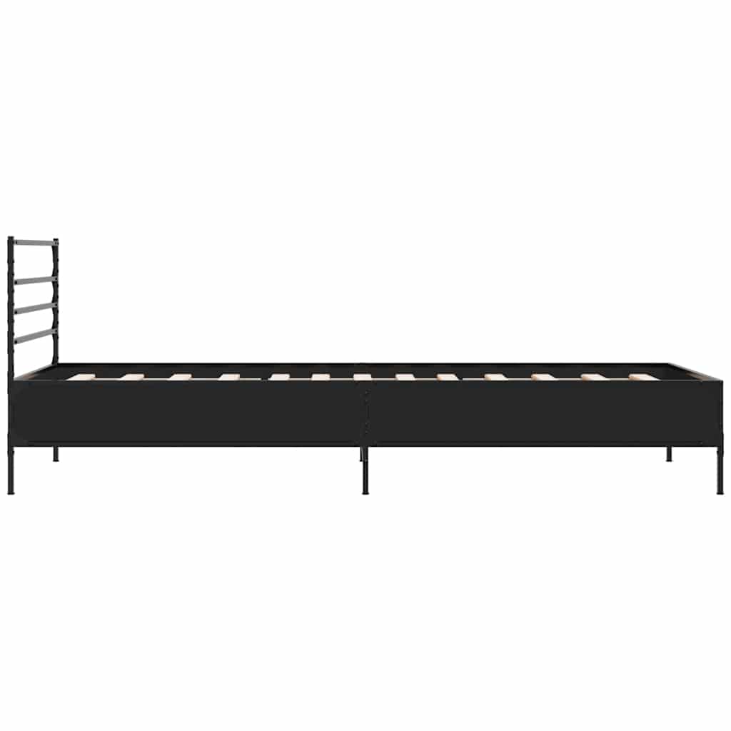 sengeramme 100x200 cm konstrueret træ og metal sort