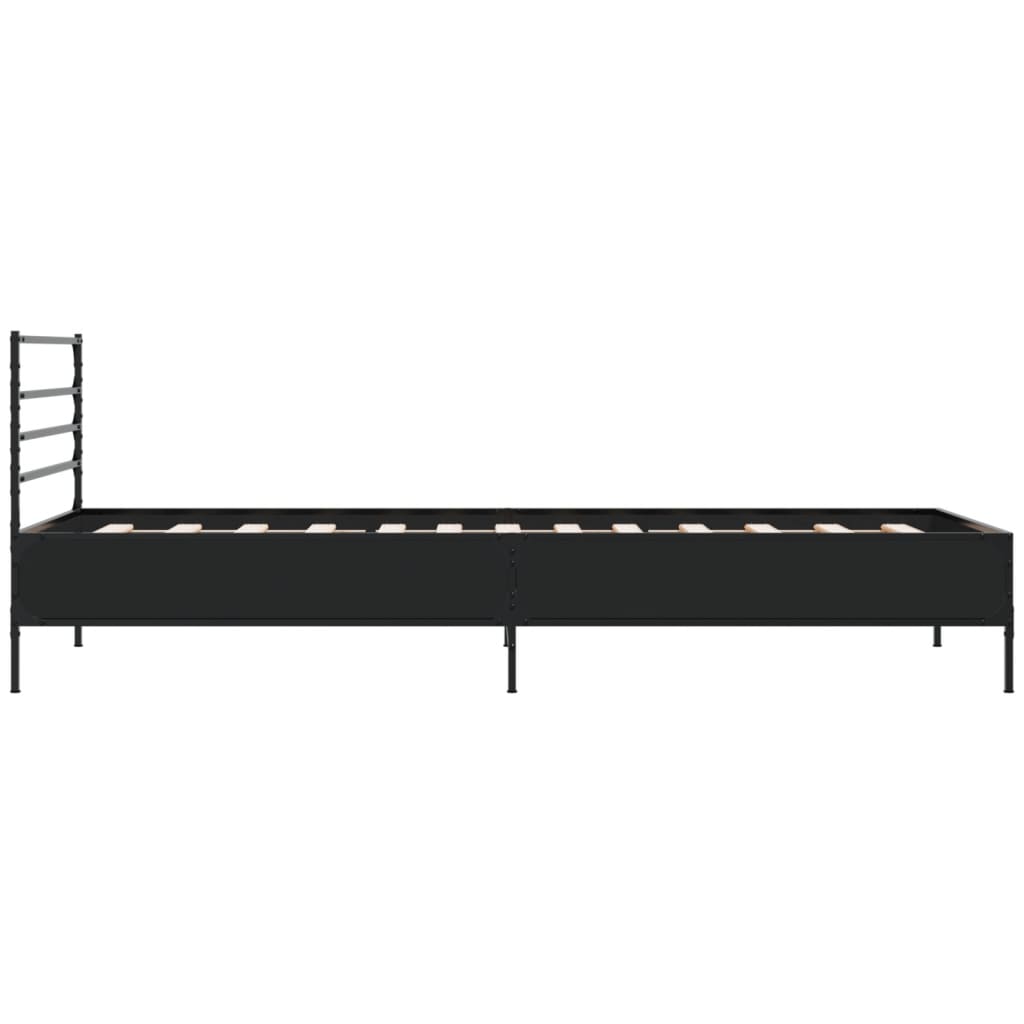 sengeramme 75x190 cm konstrueret træ og metal sort