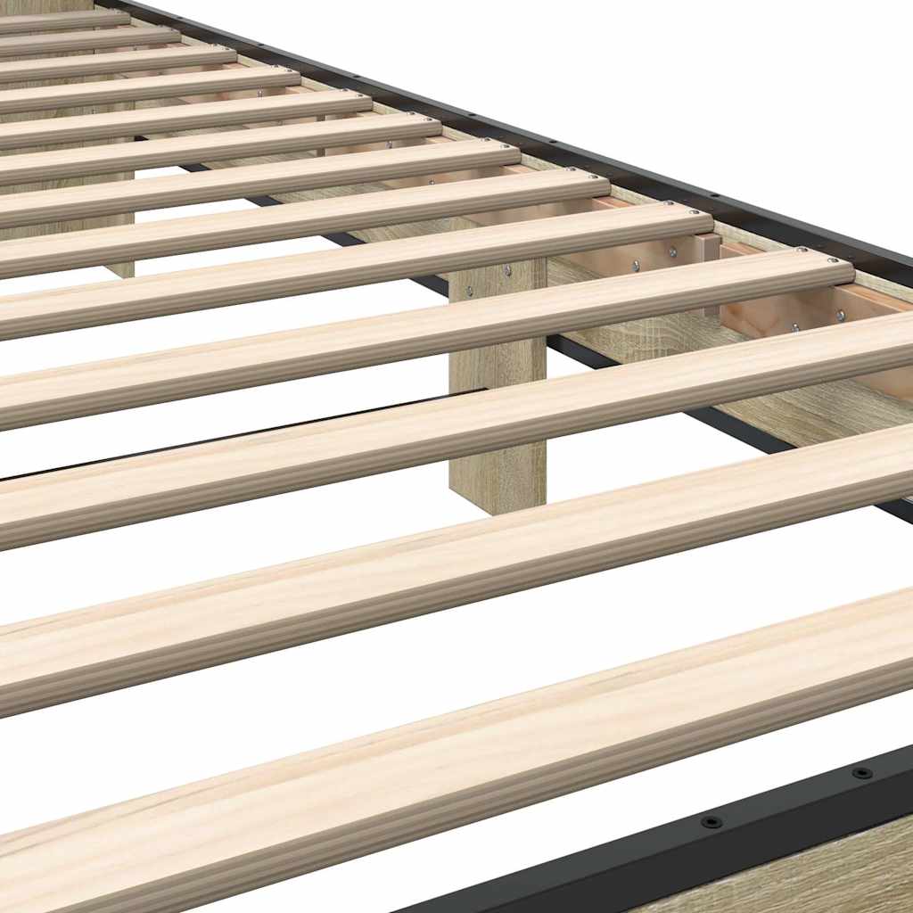 sengeramme 75x190 cm konstrueret træ og metal sonoma-eg