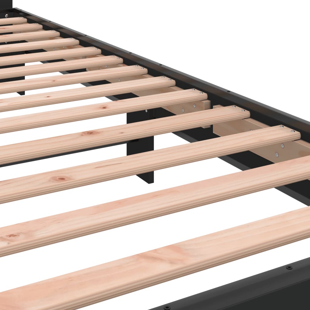 sengeramme 90x200 cm konstrueret træ og metal sort