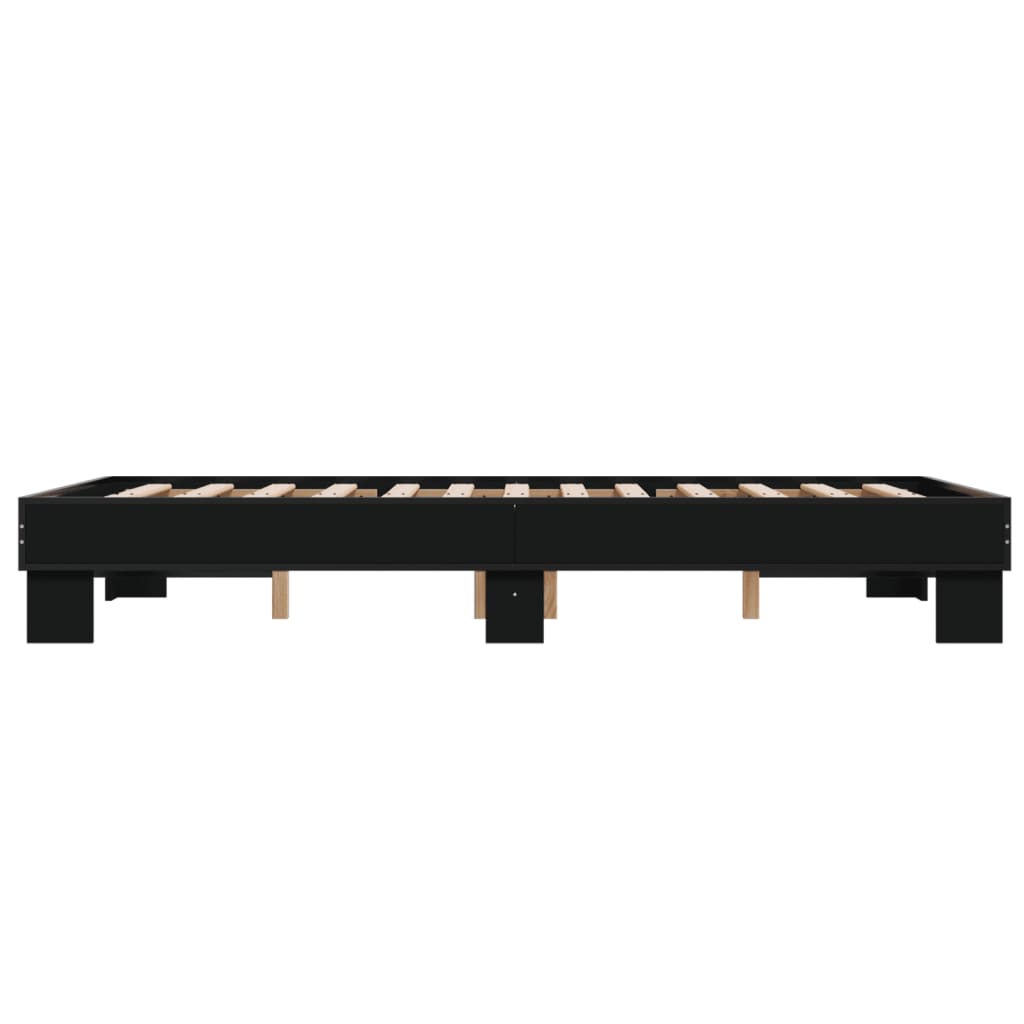 sengestel 120x200 cm konstrueret træ og metal sort