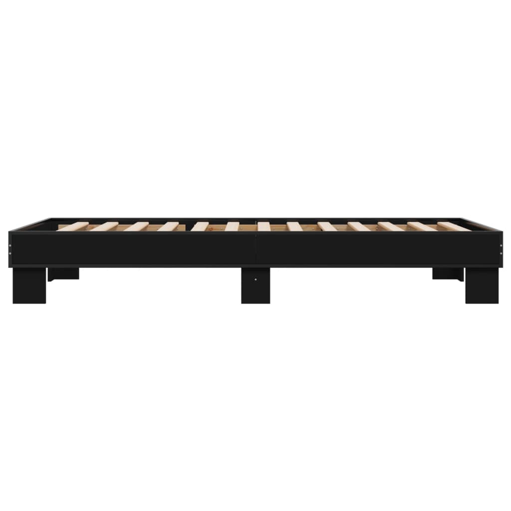 sengeramme 75x190 cm konstrueret træ og metal sort