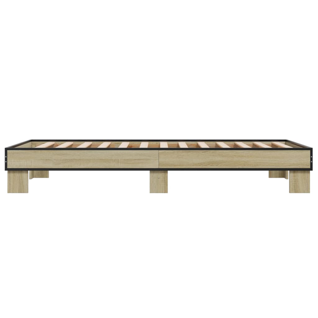sengeramme 75x190 cm konstrueret træ og metal sonoma-eg