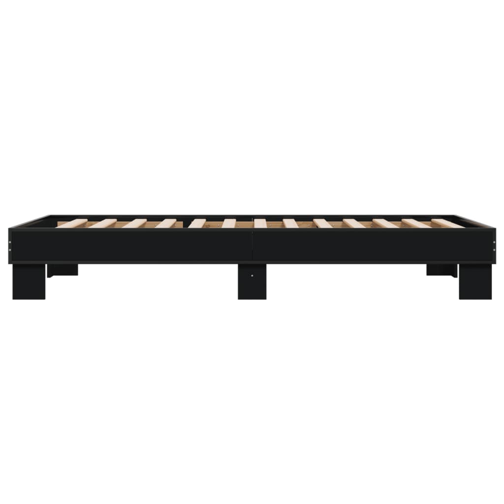 sengeramme 90x190 cm konstrueret træ og metal sort