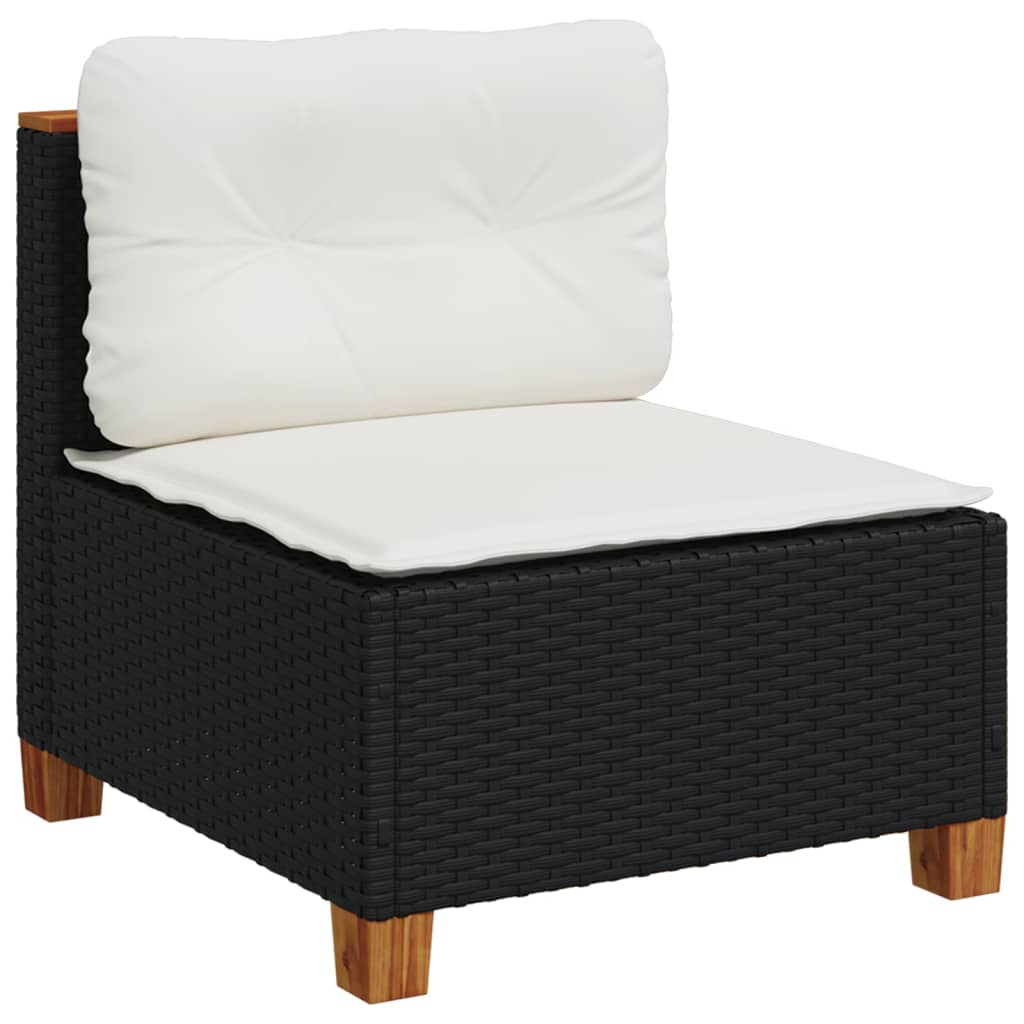 sofasæt til haven 5 dele med hynder polyrattan sort