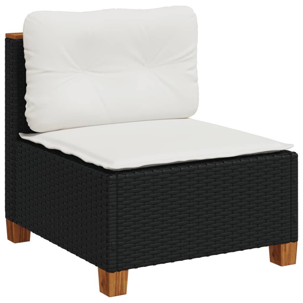 sofasæt til haven 7 dele med hynder polyrattan sort