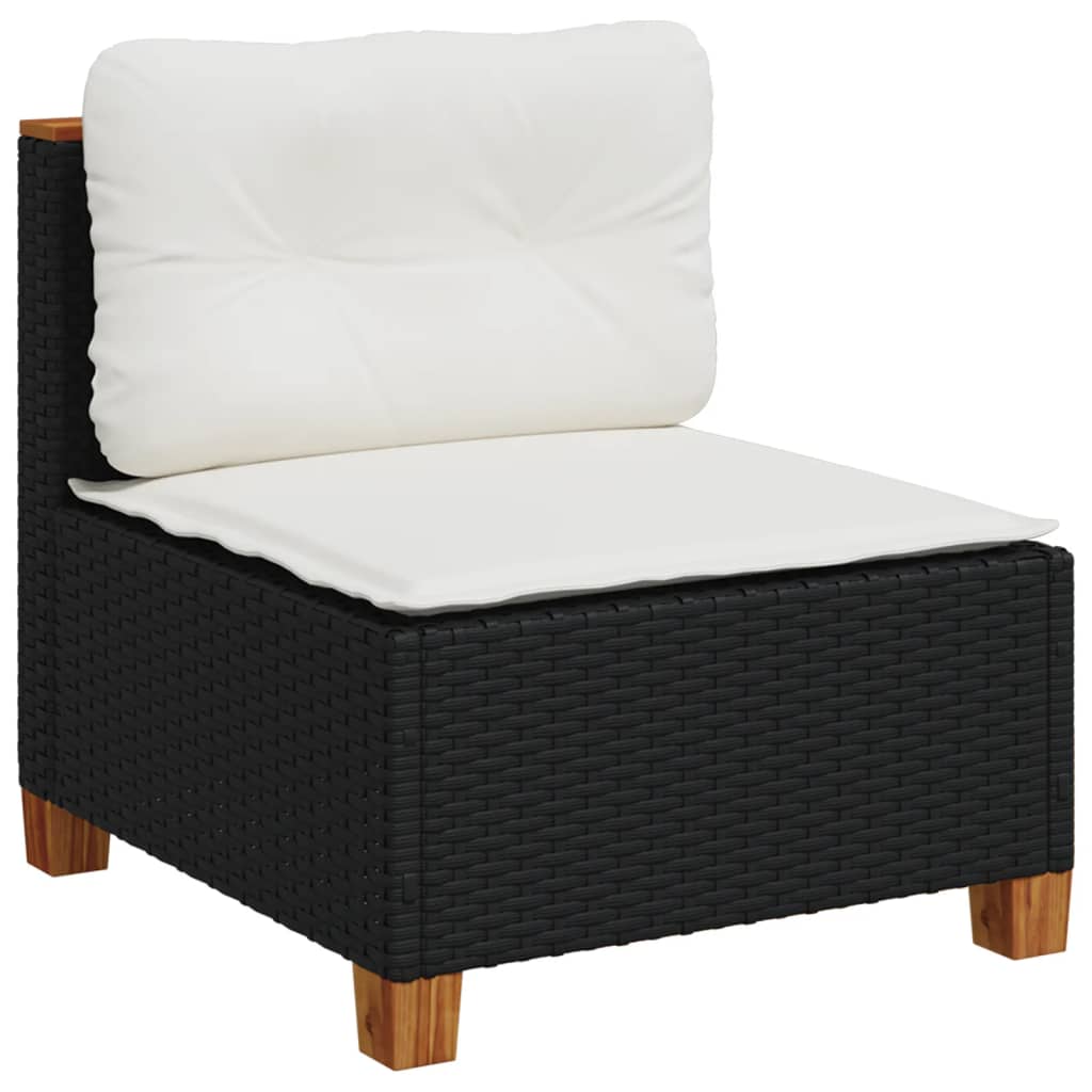 sofasæt til haven 7 dele med hynder polyrattan sort