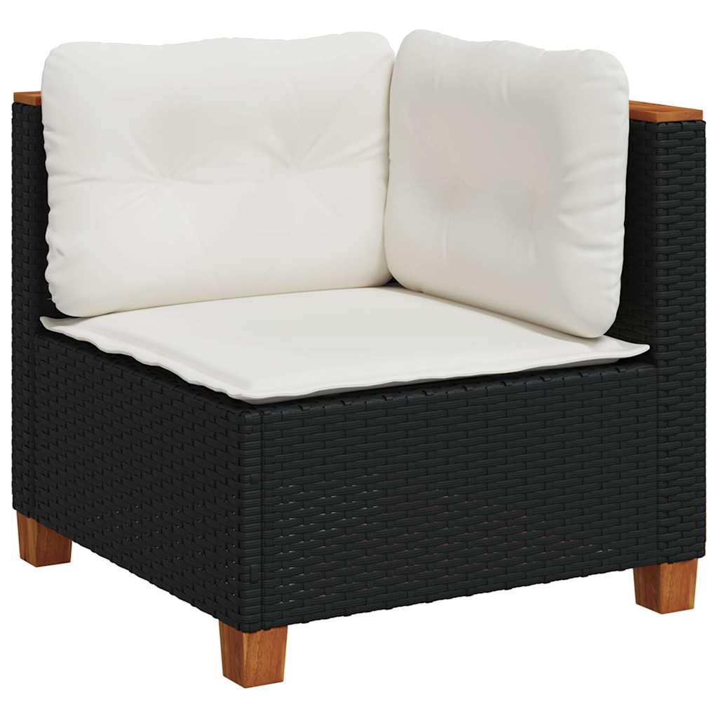 sofasæt til haven 9 dele med hynder polyrattan sort